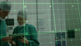 Animation of data processing over diverse surgeons in hospital. Global medicine, healthcare services, computing and data processing concept digitally generated video. - Powered by Shutterstock - Get 15% off with code: PIKWIZARD15