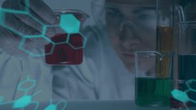 Animation of data processing over diverse scientists in laboratory. Global medicine, science, computing and data processing concept digitally generated video. - Powered by Shutterstock - Get 15% off with code: PIKWIZARD15