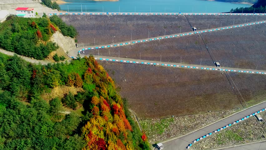 Dam fall nature industry lake aerial