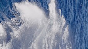 4k, panoramic view of ocean foamy waves, Red Sea, vertical video