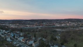 This video shows scenic aerial views of Waterbury, CT. 
