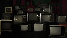 Vintage Televisions with the National Flag of Ireland. 4K Resolution.