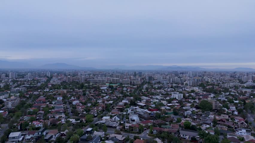 Santiago de Chile financial district time-lapse providencia at winter morning