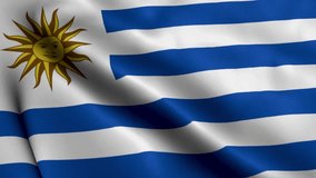 Uruguay Flag. Waving Fabric Satin Texture Flag of Uruguay 3D illustration. Real Texture Flag of the Oriental Republic of Uruguay - Powered by Shutterstock - Get 15% off with code: PIKWIZARD15