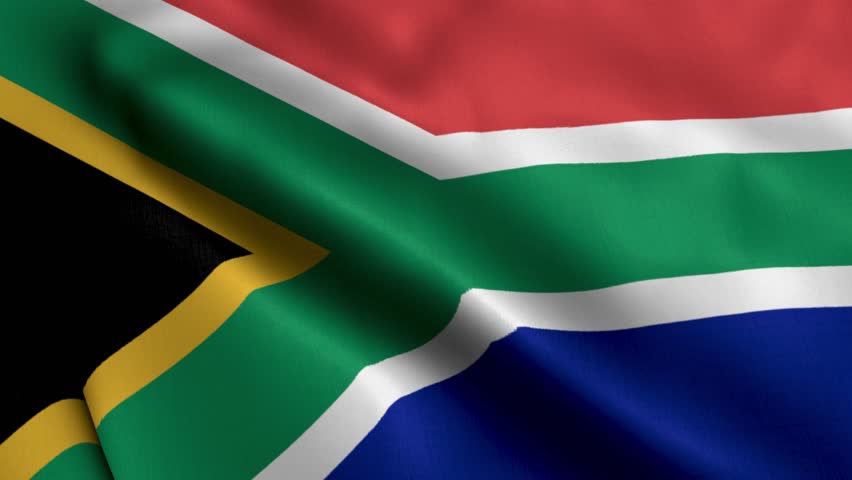 South Africa Flag. Waving Fabric Satin Texture Flag of South Africa 3D illustration. Real Texture Flag of the Republic of South Africa
