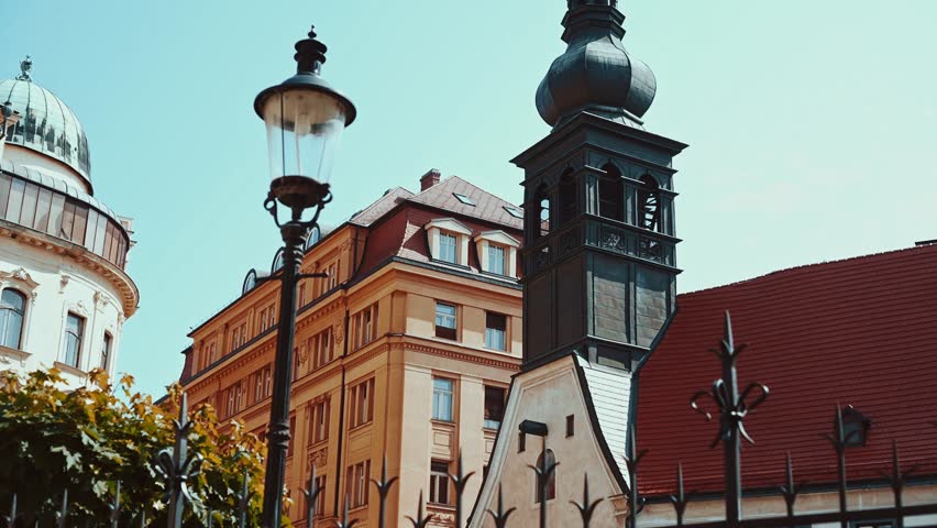 Bratislava, Slovakia. Old Town Sunny Blue Sky Spring Cityscape, Historic Downtown