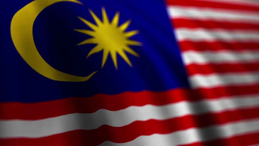 Waving Flag of Malaysia. Malay people national flag video background. 4K resolution 3840x2160, 60fps