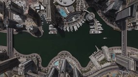 High angle view showing Dubai Marina, United Arab Emirates