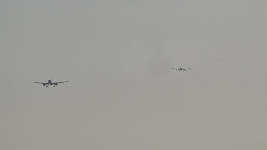 Airplanes Aircraft Planes on Final Approach for Landing at Airport Airfield International