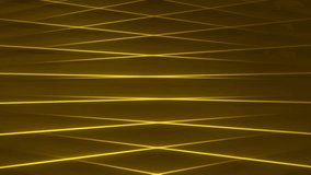 Abstract luxury background with golden yellow lines on black background. Gold design. Abstract Premium minimal animated banner. Empty space Modern seamless looped animation. Dark royal BG 4k