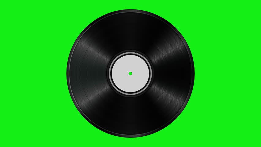 Animation video retro Vinyl Record on green screen background. Vinyl Record is rotating on  (Chroma key). 4K Animation Royalty-Free Stock Footage #1111169331