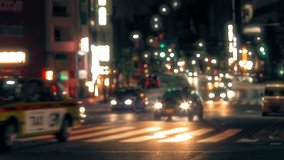 defocused traffic in Tokyo city at night, busy road at rush hour, cars and blurred bokeh lights background. evening city street, urban scene, city transport - Powered by Shutterstock - Get 15% off with code: PIKWIZARD15