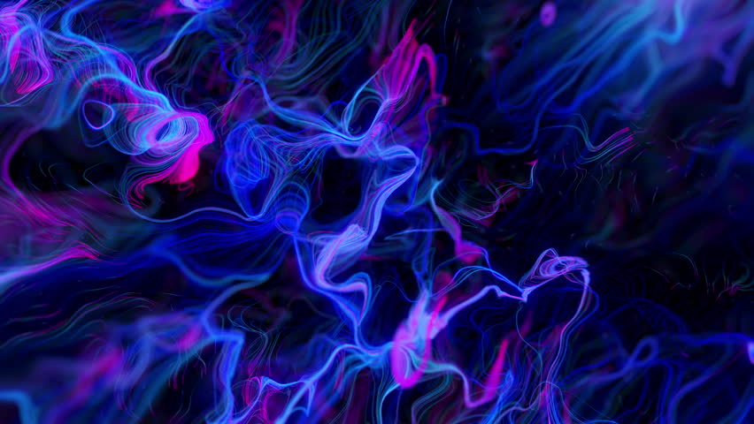 Inside glowing plasma energy field. Close up on swirling blue and purple energy waves. | Shutterstock HD Video #1111176175