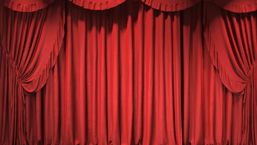 Transition of 3D Rendered Red Curtain Opening On A Stage, Zoomed In and Out To Reveal A Transparent Background And Closing. Royalty-Free Stock Footage #1111177883