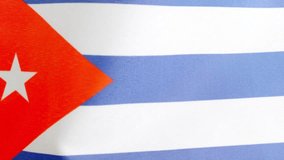 Cuban national flag waving by the wind