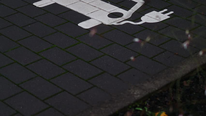 electric car parking slots symbol video