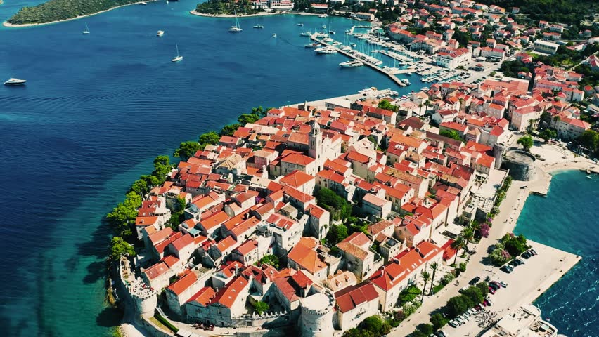 Stunning views of Croatia. Adriatic Sea. Old architecture of Croatia. Holidays on the Adriatic. Dubrovnik. Split. Hvar. Zadar. Royalty-Free Stock Footage #1111202097