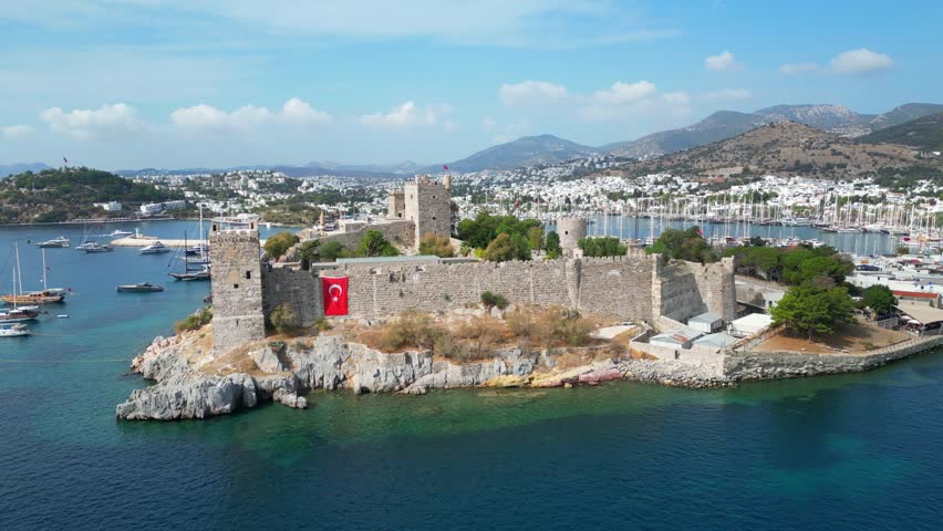 Bodrum is a city on the Bodrum Peninsula, stretching from Turkey's southwest coast into the Aegean Sea. Royalty-Free Stock Footage #1111205017