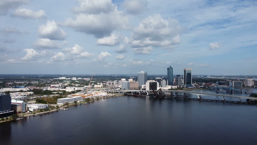 Downtown Jacksonville Florida drone shot 