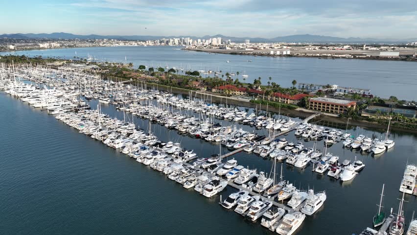 Shelter Island At San Diego In California United States. Coast City Landscape. Seascape Beach. Shelter Island At San Diego In California United States.