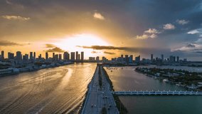 Sunset Timelapse of Downton Miami	