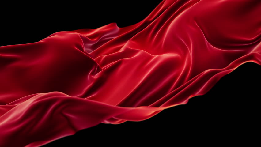 Red fabric in slow motion, close up on wavy satin cloth. | Shutterstock HD Video #1111221181