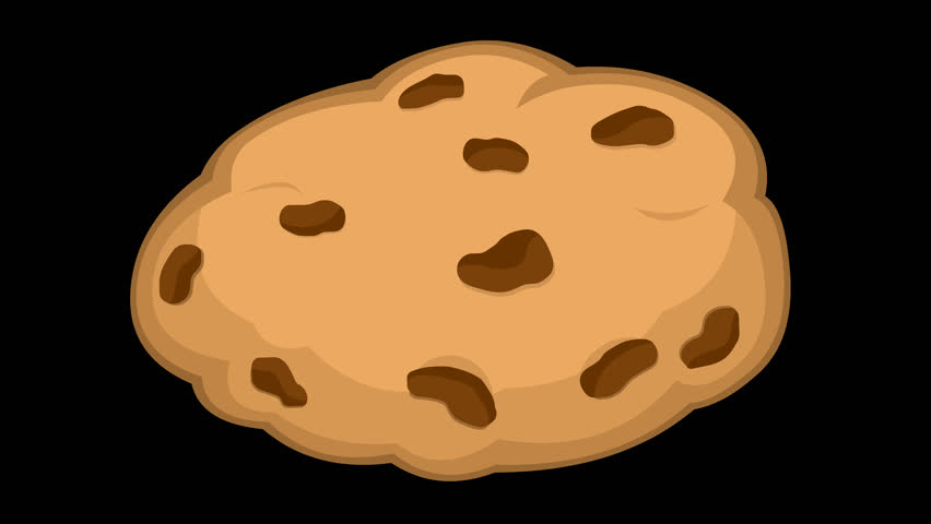 video animation bites eating biscuit chocolate chips, on a transparent background with zero alpha channel Royalty-Free Stock Footage #1111221633