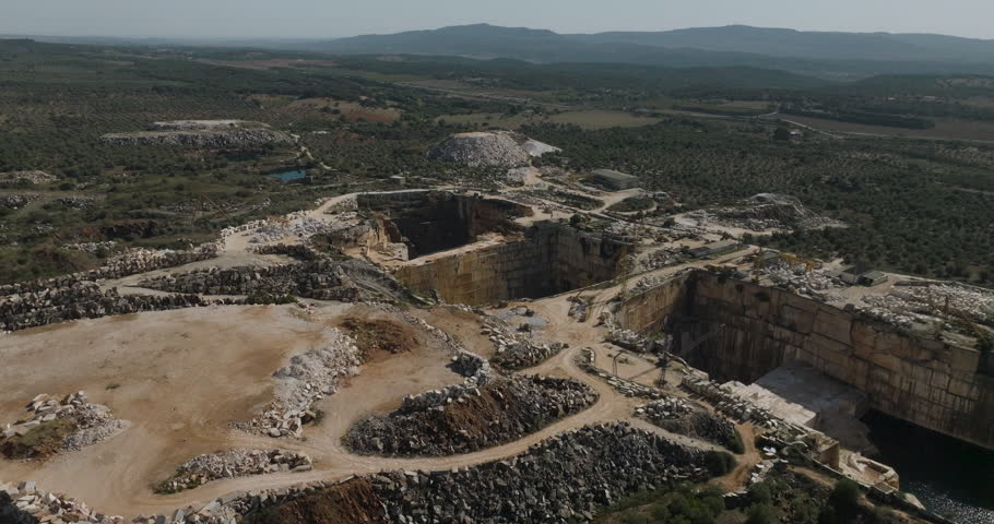 Marble quarries, Estremoz, Portugal. Quarry in Estremoz produces some of the most appreciated marbles in the whole region.  Royalty-Free Stock Footage #1111230999