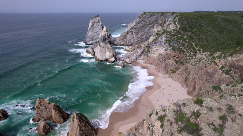 Ursa Beach (Praia da Ursa) near Cabo da Roca, Portugal Royalty-Free Stock Footage #1111231161