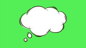 Thought bubble style speech dialogue Animation cartoon blank text space video isolated on green screen. Thought style talk sign symbol with green screen template for explanation and storyboard videos. - Powered by Shutterstock - Get 15% off with code: PIKWIZARD15
