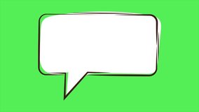 Speech bubble for text, pop up chat box, message box cartoon animated icon. Text box on Green Screen. Box style talk sign symbol with green screen template for explanation video. Royality free - Powered by Shutterstock - Get 15% off with code: PIKWIZARD15