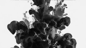 Flowing black and white ink motion graphics