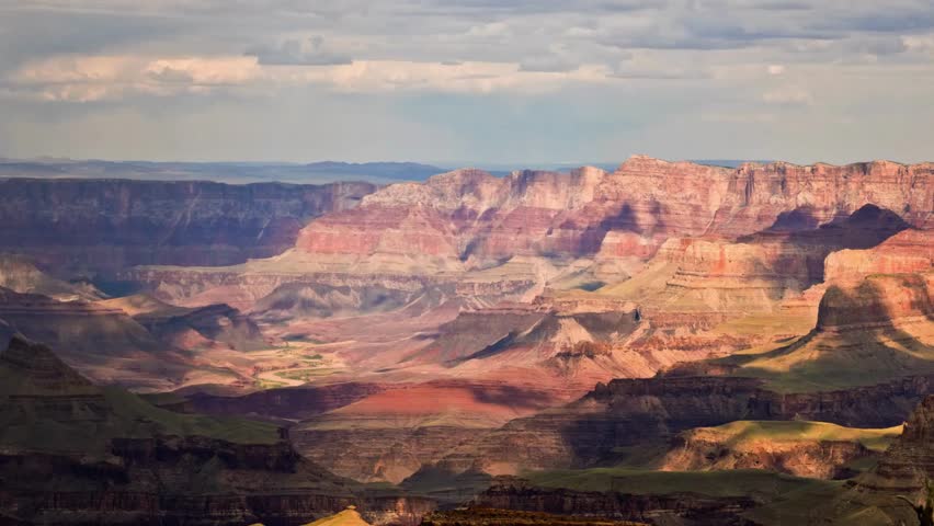 time lapse Cinematic aerial drone footage of Sunrise in Grand Canyon National Park in Arizona. A wonderful view of the grand canyon and wild forest. Royalty-Free Stock Footage #1111237475