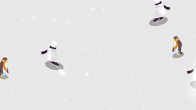 Cute ice skating penguins, polar bears isometric 3d vector animation cartoon - Powered by Shutterstock - Get 15% off with code: PIKWIZARD15