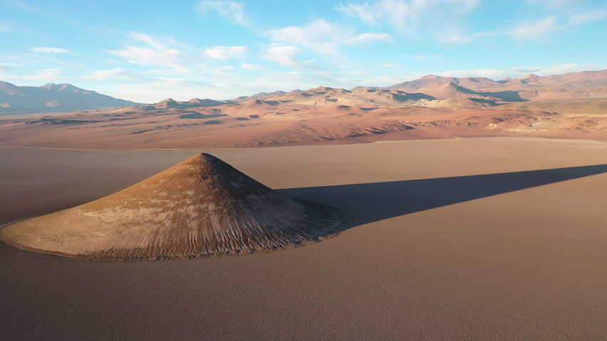 Dolly Left Cono de Arita Salta Argentina Sunrise Morning Shadow Incredible Landscape