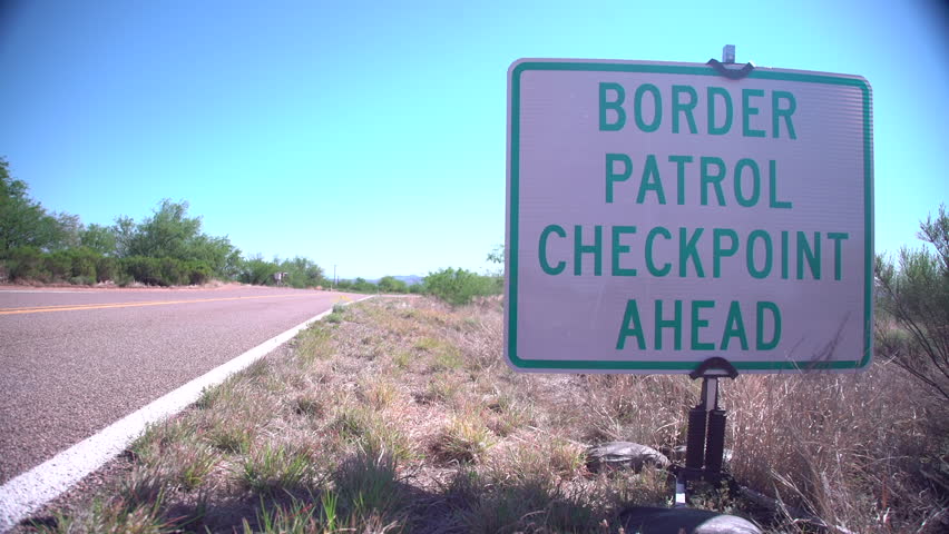 Border Patrol Checkpoint sign in New Mexico