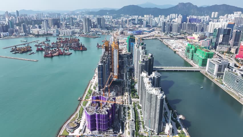 commercial residential sporting events housing construction development project in Kai Tak Stadium Sports Park Cruise Terminal Hong Kong , Kwun Tong Sung Wong Toi Kowloon Bay near Victoria harbor