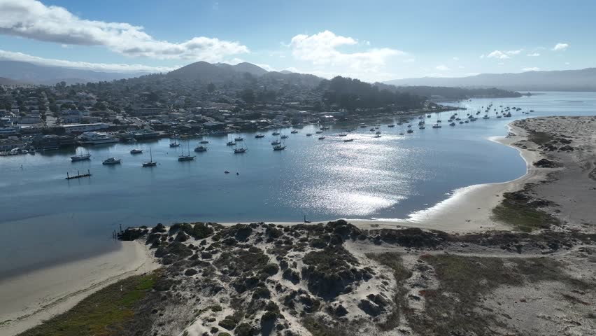 Marina Bay At Morro Bay In California United States. Nature Travel Background. Seascape Landscape. Marina Bay At Morro Bay In California United States.