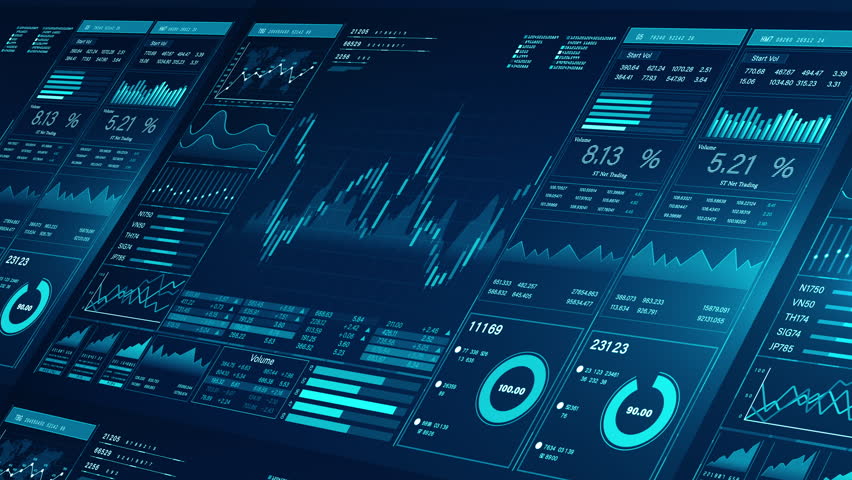 Business and financial investment. HUD infographic of financial. Business charts and data numbers, Information reports of business strategy for investment. Technology data analysis. - Powered by Shutterstock - Get 15% off with code: PIKWIZARD15