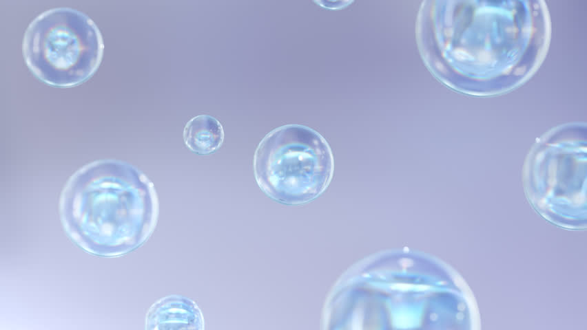 3D cosmetic rendering Bubbles of serum on a fuzzy background. Design of collagen bubbles. The concept for Moisturizing Cream and Serum. The idea of vitamins for cosmetics. | Shutterstock HD Video #1111271843