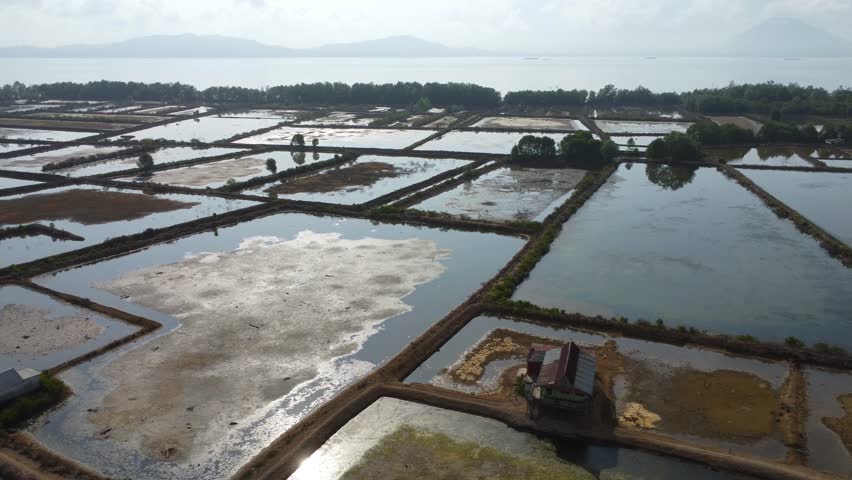 A very large marine fish pond is located right next to the sea