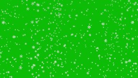 Visual effects, VFX, various shapes of snowflakes falling on green screen 3D animation - Powered by Shutterstock - Get 15% off with code: PIKWIZARD15