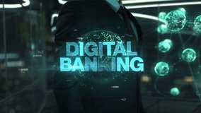 digital banking- businessman working with virtual reality at office. - Powered by Shutterstock - Get 15% off with code: PIKWIZARD15