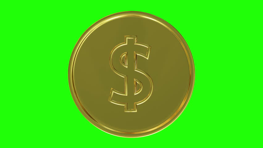 3d animated dollar coin with green screen and alpha screen Royalty-Free Stock Footage #1111290013