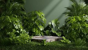 Stone platform pedestal in tropical forest for product presentation and green forest.3d rendering - Powered by Shutterstock - Get 15% off with code: PIKWIZARD15