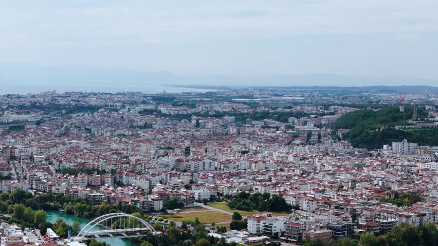 Beautiful City Landscape of Manavgat, Turkey, Aerial Landscape