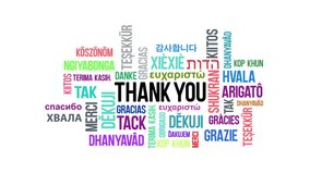 Thank you in many language flat vector animation on white color - Powered by Shutterstock - Get 15% off with code: PIKWIZARD15