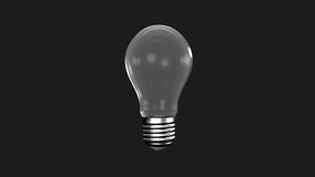Animation of light bulb with plant and mathematical data processing. Global science, computing and data processing concept digitally generated video.