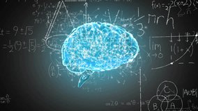 Animation of human brain and mathematical data processing. Global science, computing and data processing concept digitally generated video. - Powered by Shutterstock - Get 15% off with code: PIKWIZARD15