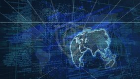 Animation of blue digital wave over spinning globe, world map and security padlock. Global networking and cyber security technology concept - Powered by Shutterstock - Get 15% off with code: PIKWIZARD15